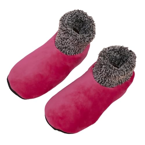 Qsvbeeqj Damen-Socken gefüttert mit Thermo-Fleece mit Plüschbündchen für die Kälte mit rutschfester Unterseite für den Innenbereich mit rutschfestem Griff auf dem Boden, A von Qsvbeeqj