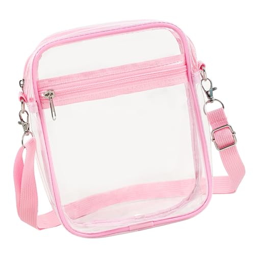 Qsvbeeqj Damen Tasche Transparent Crossbody Tasche Trend Schulter Alltag Strand Kleiner Konzert PVC Messenger Festival PVC Crossbody für Frauen Transparent Schulter kleines Konzert Festival, B von Qsvbeeqj