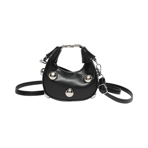 Qsvbeeqj Damen Umhängetasche Kleine Tasche PU Leder Crossbody Tasche Mode Casual Retro Boten Einkaufen Dating Frauen Retro Arm Crossbody PU Leder Messenger Casual, sc schwarz von Qsvbeeqj