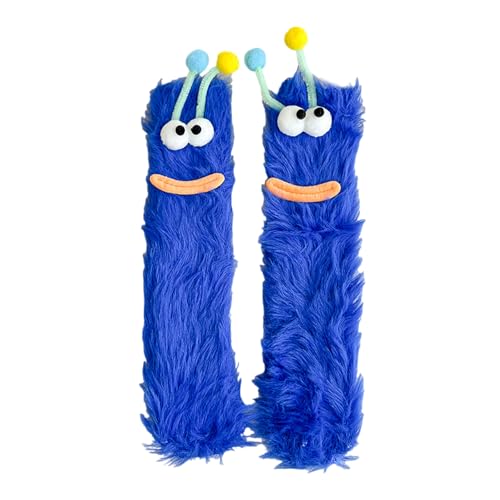 Qsvbeeqj Damen Verschwommene Socken Cartoon Crews Weiche Socken Hausschuhe Gemütlich Warm Home Winter Warm Bootie Geschenke Frau Fuzzy Gemütlich Weiche Hausschuhe, I, One Size von Qsvbeeqj