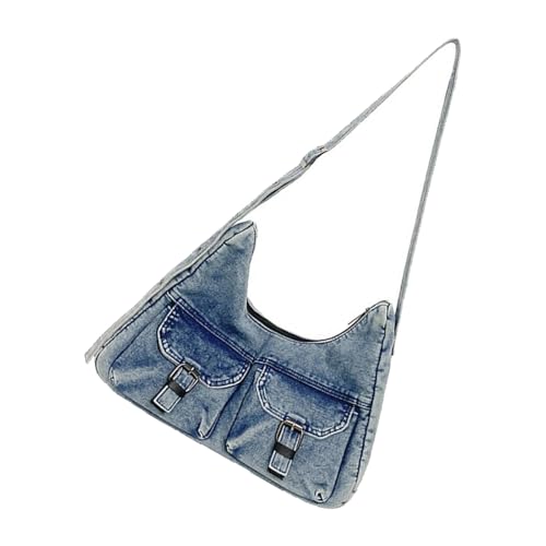 Qsvbeeqj Distressed Wash Jeans Messengers Bag Leichte Konstruktion Ergonomischer Schultergurt Tägliche Begleiterwaschablockenbeutel von Qsvbeeqj