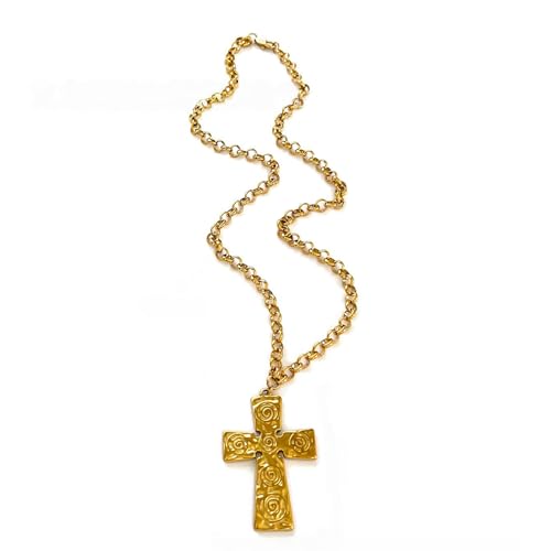 Qsvbeeqj Edelstahl Halskette Gothic Crucifix Anhänger Kette Schmuck Retro Hip Hopchain Für Alltägliche Tragen Hip Hop Accessoires Für Männer Und Frauen von Qsvbeeqj