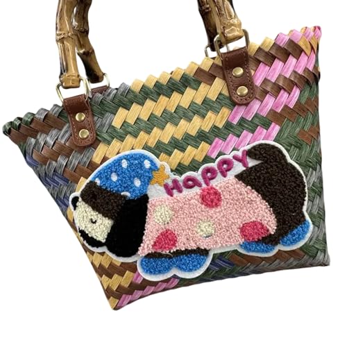 Qsvbeeqj Einzigartige Dackel Mit Dackel Mit Retro Streifen Eine Praktische Handtasche Für Arbeiten Oder Freizeitretro Strip Handtasche Retro Streifen von Qsvbeeqj