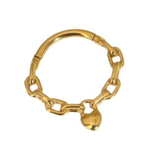 Qsvbeeqj Einzigartige Herzkette Septum Ringe Chirurgischer Stahlnasenschmuck Für Frauen Und Mädchen In Gold Oder Silber 8/10mm Modischer Körperschmuck Erhältlich von Qsvbeeqj