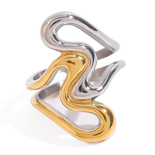 Qsvbeeqj Elegante Herzausschnittringe Mit Unregelmäßigen Linien Modische Hollow Für Datespartys Und Tägliche Outfits Party Accessoire von Qsvbeeqj