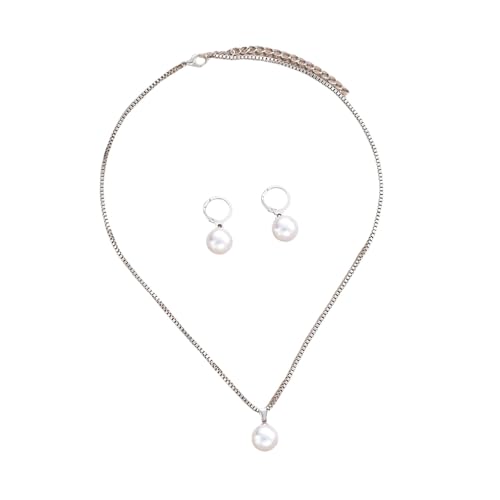 Qsvbeeqj Elegante Perlen Schmuckset Frauen Anhänger Halskette Stylische Anhängerohrringe Für Hochzeiten Und Formelle Veranstaltung Eleganter Brautschmuck Geeignet von Qsvbeeqj