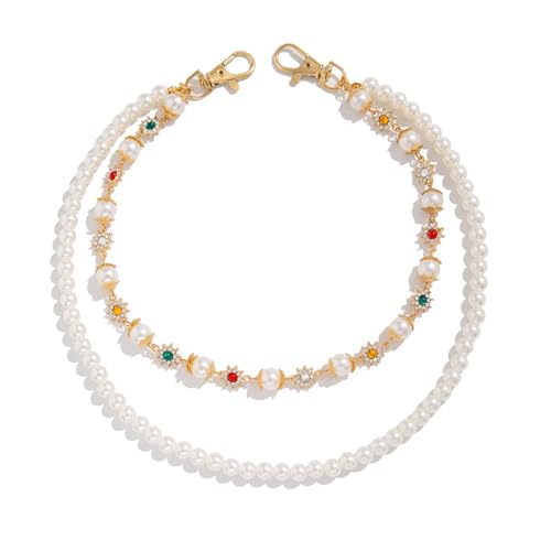 Qsvbeeqj Elegante Strass-Blumen-Perlenkette verschönert Jeans, modische Statement-Stücke für trendige Frauen und Damen, Freizeitkleidung von Qsvbeeqj