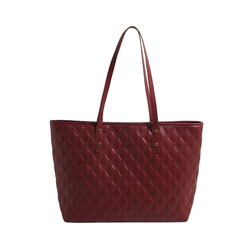 Qsvbeeqj Elegante Umhängetasche Modes Modische Farbgestailte Diamantgitter PU Leder Reißverschluss Handtasche Große Kapazität Unterarmtasche Mode Schulter von Qsvbeeqj