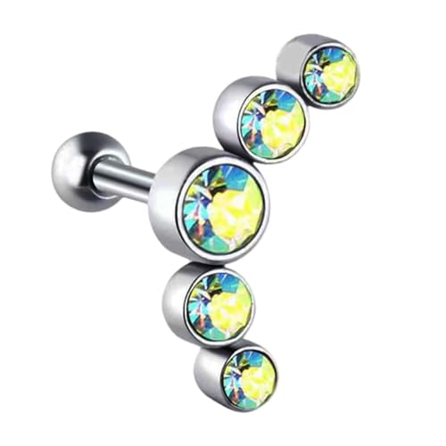 Qsvbeeqj Eleganter Edelstahl Knorpelohrring Mit Tschechischen Kristallsteinhelixen Tragus Ohr Accessoire Piercing Body Jewelry Party Trage Ohrohrstecker von Qsvbeeqj