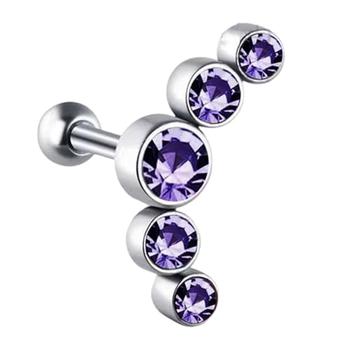 Qsvbeeqj Eleganter Edelstahl Knorpelohrring Mit Tschechischen Kristallsteinhelixen Tragus Ohr Accessoire Piercing Body Jewelry Party Trage Ohrohrstecker von Qsvbeeqj