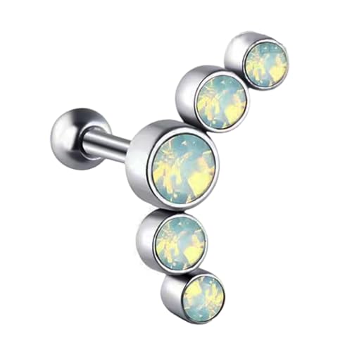 Qsvbeeqj Eleganter Edelstahl Knorpelohrring Mit Tschechischen Kristallsteinhelixen Tragus Ohr Accessoire Piercing Body Jewelry Party Trage Ohrohrstecker von Qsvbeeqj