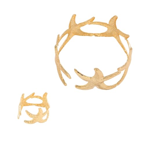 Qsvbeeqj Elegantes Datum Armband Armband Und Ringe Mit Komfortablen Offenen Designs Charme Schmuck Für Den Täglichen Gebrauch Legierungsschmuck von Qsvbeeqj