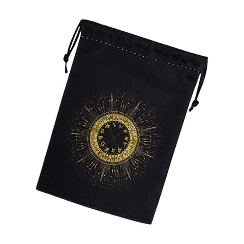 Qsvbeeqj En storlek Weiche Tarotkartentasche, tragbarer Würfel-Organizer, Tarot-Kordelzug-Tasche, Reifenhalter, für schöne Glas-Uhrenreifen, FHR134 von Qsvbeeqj