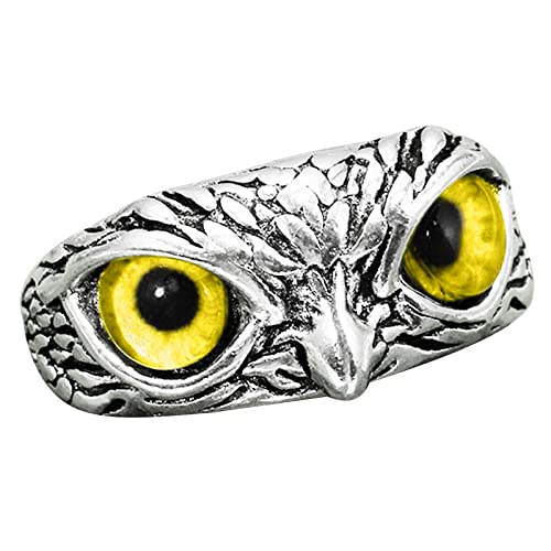 Qsvbeeqj Eröffnung Einer Verstellbaren Ringlegierung Eule Mode Schmuck Frauen Hochzeitsfeier Juwely Frauen Männer Ringe Geschenk Owl Für Männer Silber Verstellbare Ringe Für Offene Mädchen von Qsvbeeqj