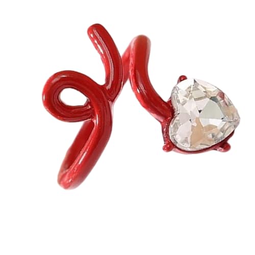 Qsvbeeqj Eröffnung Ringe Herz Handschmuck Modelegierung Textur Einstellbar Für Mode Enthusiasten Frauen Schmuck von Qsvbeeqj