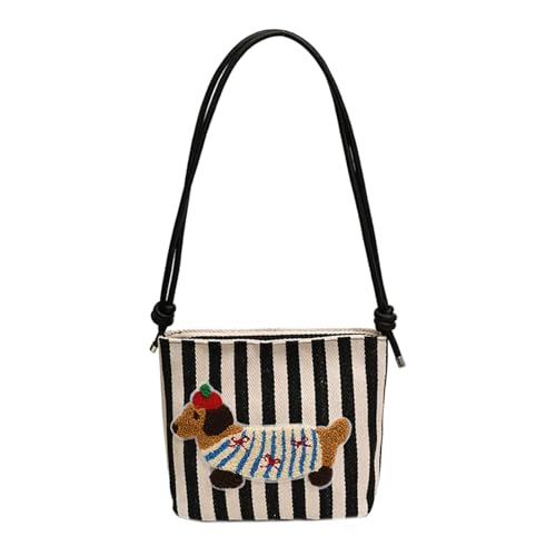 Qsvbeeqj Event Catching Dog Designs Umhängetasche PU Leder Achselbeutel Casual Handtasche Zum Einkaufen Pendel Und Reisebedarf Frauen Mode Tasche von Qsvbeeqj