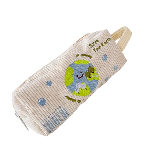 Qsvbeeqj Federmäppchen mit großer Kapazität, schöne Schreibwaren-Tasche, Cord-Beutel, Schreibtisch-Organizer für Schüler, großes Fassungsvermögen für die Schule, Planet von Qsvbeeqj