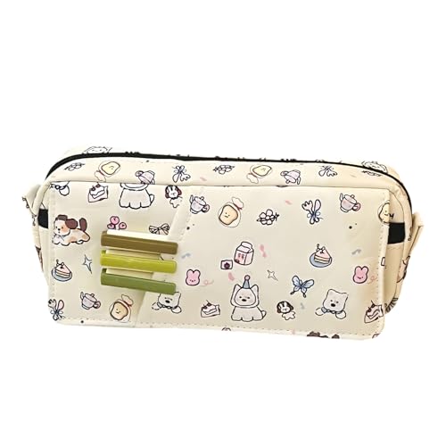 Qsvbeeqj Federmäppchen mit niedlichem Elefantenmotiv, große Kapazität, Stift-Organizer für Schulbedarf, Aufbewahrung, Marker, Radiergummis, Tasche, einfache Welpen-Tasche für Schüler, Party-Welpe von Qsvbeeqj