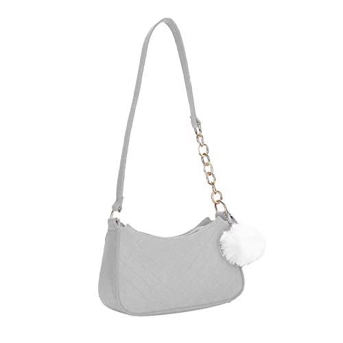 Qsvbeeqj Filz-Umhängetasche für Damen, Abendtasche, Achseltasche, Schultertaschen mit einfachen Handtaschen, Unterarmtasche, Grau von Qsvbeeqj