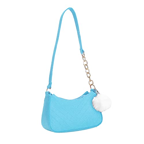 Qsvbeeqj Filz Umhängetasche für Damen Abendtasche Achseltaschen Schultertaschen mit geraden Taschen Achseltasche, licht blau von Qsvbeeqj