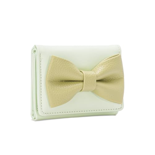 Qsvbeeqj Frauen Brieftasche Mit Kartenhalter Kurz Geldbörse PU Leder Koreanische Stile Änderung Der Bögen Mode Münze Triufold Stylish Short PU Lederwechsel Geldbörsen Süße Bögen Kartenkoffer von Qsvbeeqj