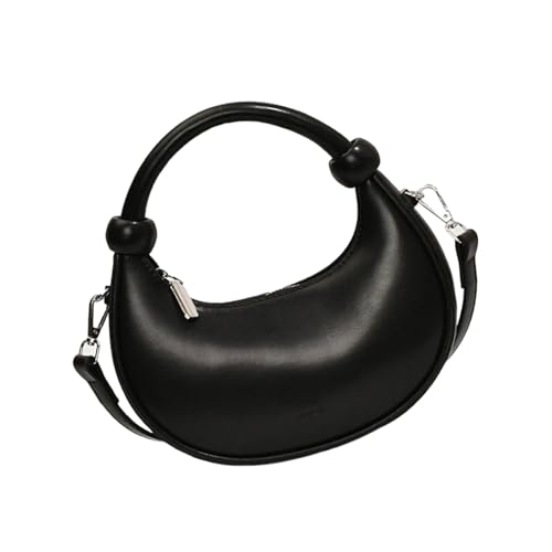 Qsvbeeqj Frauen Half Moon Bag Koreanische Stile Messengerbeutel Bag PU Leder Schulter Crossbody Tasche Kleine Handtasche Einkaufsbeutel Frauen Umhängetasche Tasche Einfache Crossbody Bag Pu Leder von Qsvbeeqj