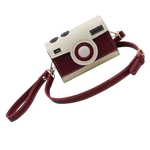 Qsvbeeqj Frauen Kamera Form Umhängetasche Telefontasche Mode Handtasche Kontraste Farben Crossbody PU Leder Messengerinnen Frauen PU Leder Schulter Kamera Form Crossbody Trend Messenger von Qsvbeeqj