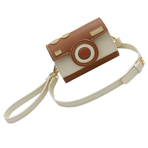 Qsvbeeqj Frauen Kamera Form Umhängetasche Telefontasche Mode Handtasche Kontraste Farben Crossbody PU Leder Messengerinnen Frauen PU Leder Schulter Kamera Form Crossbody Trend Messenger von Qsvbeeqj