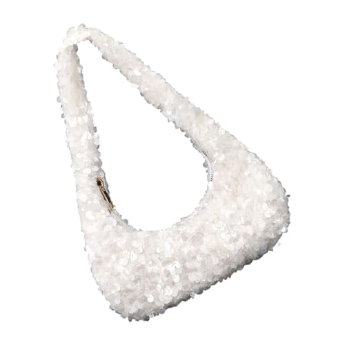 Qsvbeeqj Glitzernde Pailletten-Schultertasche für Damen, leichtes Polyester, Abendtasche mit mehreren Taschen, verschleißfest, trendig, glitzernde Schultertasche von Qsvbeeqj