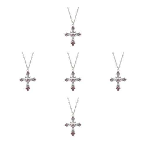 Qsvbeeqj Halskette mit buntem Zirkonia-Anhänger, Schmuck, Geschenk, Kruzifix, Damen, zierlich Qsvbeeqj Halskette mit buntem Zirkonia-Anhänger, Schmuck, Geschenk, Kruzifix, Damen, zierlich von Qsvbeeqj