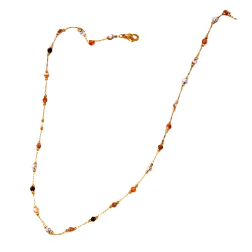 Qsvbeeqj Handgefertigte Ethnische Stile Armband/Halskette/Fußkettchen Mehrfarbige Steinperlen Schmuck Für Frauen Einzigartige Edelsteine Accessoires Edelstahlschmuck von Qsvbeeqj