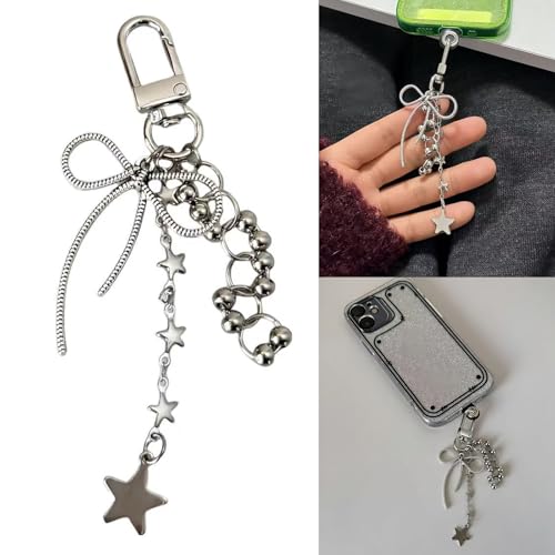 Qsvbeeqj Handgefertigter Star Bowknot Keychain Ornament Gothic Pharm Charm Stylish Mobile String Armband Accessoire Für Frauen Mädchen von Qsvbeeqj