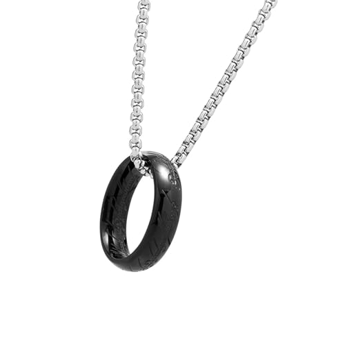 Qsvbeeqj Herren Retro Finger Ringe Anhänger Halskette Hip Hop Schlangekette Unisex Choker Alltag Kee Heckchain Accessoires Party Trage Schmuck Schmuck von Qsvbeeqj