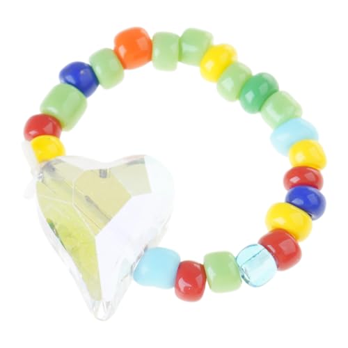 Qsvbeeqj Herz Perlen Handgefertigt Farbenfrohe Perlen Stretchringe Party Schmuck Schmuck Stapelgeschenk Für Frauen Mädchen Handgefertigte Elastische Farbenfrohe Ringe Süßer Stapelbarer von Qsvbeeqj