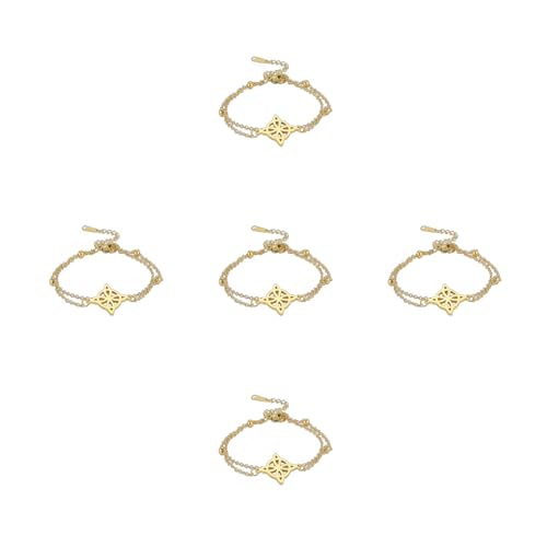 Qsvbeeqj Hexenknoten Armbänder Edelstahl Charme Perlenkettenarmband Für Frauen Vintage Schmuck Paar Geschenk Witch Männer Amulett Männer Doppelte Schicht von Qsvbeeqj