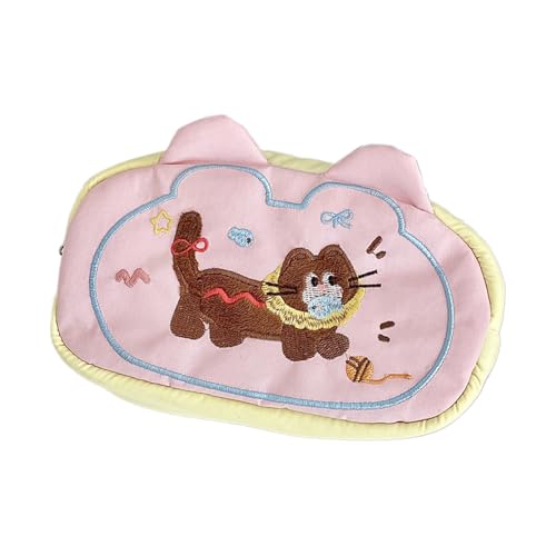 Qsvbeeqj Hund Bestickter Bleistiftkoffer 18x11cm Großer Fachbilde Bleistiftbeutel Travel Make Up Aufbewahrung Für Frauen Mädchen Kid Multipurpose Bleistift Organisatoren von Qsvbeeqj