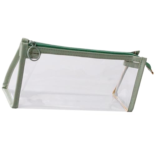 Qsvbeeqj Klare Federmäppchen große Kapazität Federmäppchen Federmäppchen ästhetische Tasche Make-up Tasche einfach Stift für Studenten praktische große Kapazität klar Ästhetik, gRÖN von Qsvbeeqj