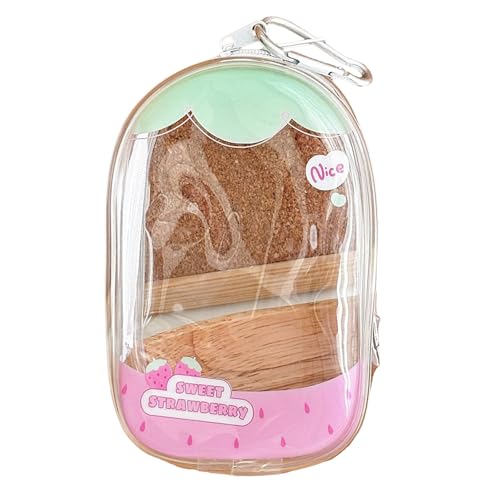Qsvbeeqj Kleine transparente Schlüsselanhänger zum Verstauen von Autoschlüsselfiguren Schmuck Praktische Kindergeldbörse im täglichen Gebrauch Notwendige transparente Präsentationstasche für, erdbeere von Qsvbeeqj
