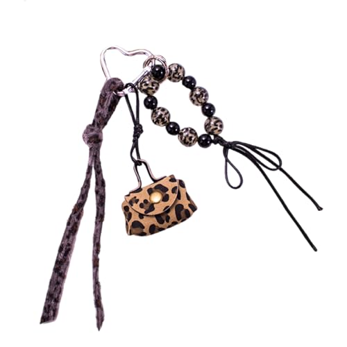 Qsvbeeqj Kompakte Leoparden Print Geldbeutel Keychain Charm Bag Accessoires Praktischer Schlüsselring Für Handtaschen Rucksäcke Und Tägliche Verwendung Stilvoller Frauenzubehör Für Frauen von Qsvbeeqj