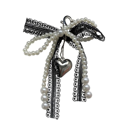 Qsvbeeqj Koreanische Stile Spitzenkleider Schlüsselbögen Mit Herz Anhänger Legierungs Keyring Mode Tasche Zur Verbesserung Ihres Handtaschen Spitzenzubehörs von Qsvbeeqj