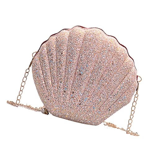 Qsvbeeqj Kreative Pailletten Shell Umhängetasche Damen Crossbody Taschen Casual Satchel Geldbörse fügt einen Hauch von Mode zu jedem Outfit Karneval Kostüm Tasche, a, One Size von Qsvbeeqj