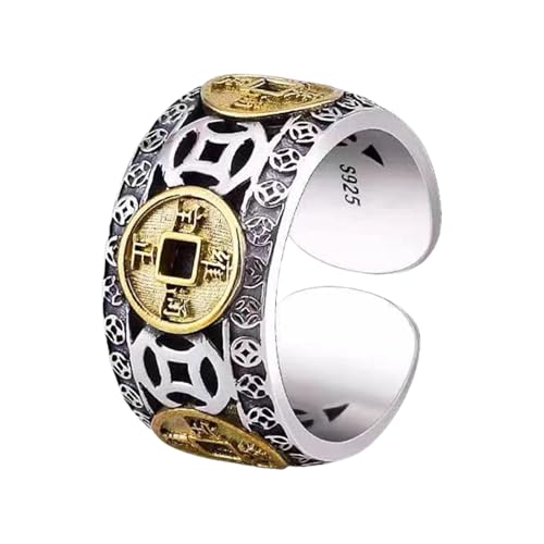 Qsvbeeqj Kultur Inspirierte Legierungsschmuck Antike Finish Ringe Leichte Bequeme Unisex Moderinge Für Party Tragen Handgefertigte Messingschmuck von Qsvbeeqj