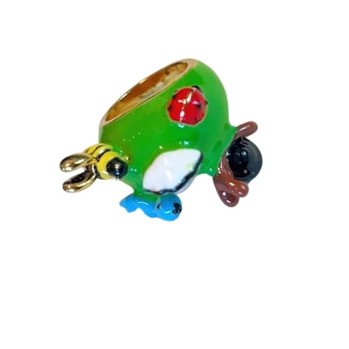 Qsvbeeqj Lebendiger Frosch Emaillierte Stapelbare Ringe Legierungsschmuck Für Teenager Mädchen Jugendliche Verspielt Comfort Accessoires Stapelbare Tierringe von Qsvbeeqj