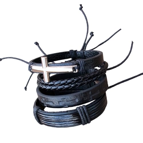 Qsvbeeqj Lederarmband Armband Elegantes Handgelenk Schmuck Mehrschichtige Armband Alltag Kleidung Für Verschiedene Anlässe Für Männer Geeignet von Qsvbeeqj