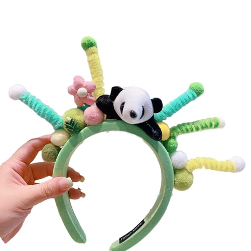 Qsvbeeqj Mehrere Arten Cartoon gefüllte Panda-Form Haarreifen Fotoshooting-Haarhalter Halloween Party Kopfbedeckung für Kinder Frauen von Qsvbeeqj
