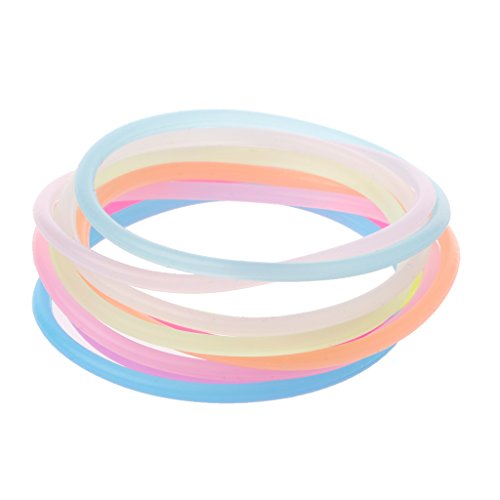 Qsvbeeqj Mode 10x/Set Luminöse Armbänder Nacht Fluoreszenzhaarkrawatten Silikon Gummi Armband Gummi Geschenk Für Unisex Ohrringe Für Frauen Bolzen Set Set von Qsvbeeqj