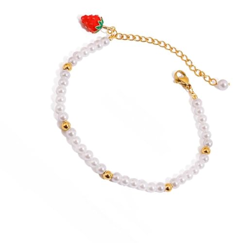 Qsvbeeqj Mode Einstellbare Simulierte Obst Edelstahlschmuck Für Frauen Leichter Stapelbarer Alltagsverkleidung Vielseitig Simuliertes Obstkettenarmband von Qsvbeeqj
