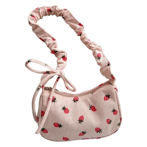 Qsvbeeqj Mode Erdbeer Umhängetasche Für Frauen Und Trendsetters Riched Cord Crossbody Taschen Casual Satchel Geldbörse Verstellbares Gurtwälder Satchel von Qsvbeeqj
