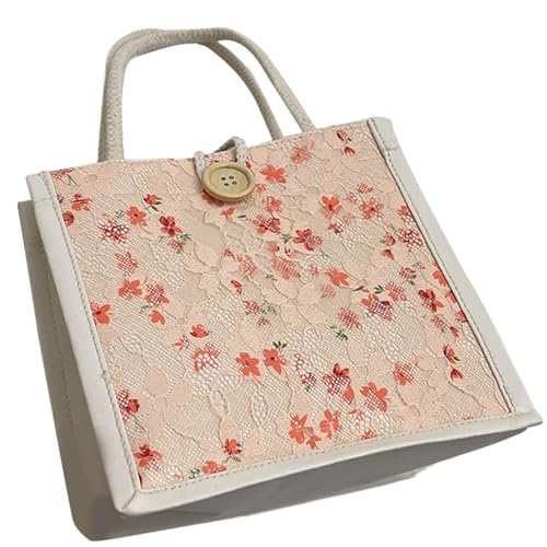 Qsvbeeqj Mode Stofftasche Tasche Mit Blumenmuster Top Taschen Freiländebuchhandbuch Für Mode Frauen Blumenstoff Handtasche von Qsvbeeqj