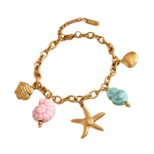 Qsvbeeqj Modernes Armband Edelstahl Strandbekleidung Halskette Kettenarmband Anhänger Perfekt Für Modeliebhaber Präsentieren Meereskreaturen von Qsvbeeqj